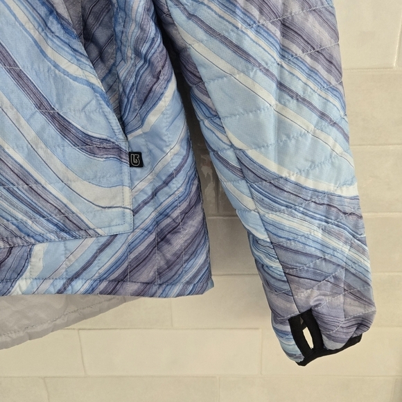 Burton Cabin Women's Reversible Insulated Nylon Quilted Pullover Blue Gray Small - Picture 5 of 9